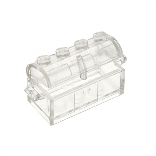 1x Lego Schatz Truhe 2x4 transparent weiß Container Kiste Deckel 4739 4738ac01