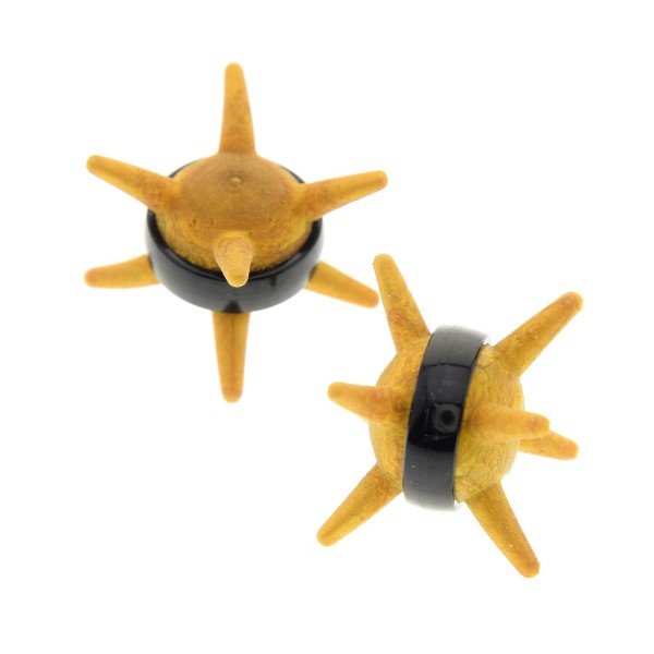2 x Lego Bionicle Ball Geschoss perl gold mit Band schwarz Stachel Frucht Thornax Fruit Spiked Set 8982 2520 8979 4546585 64277c01
