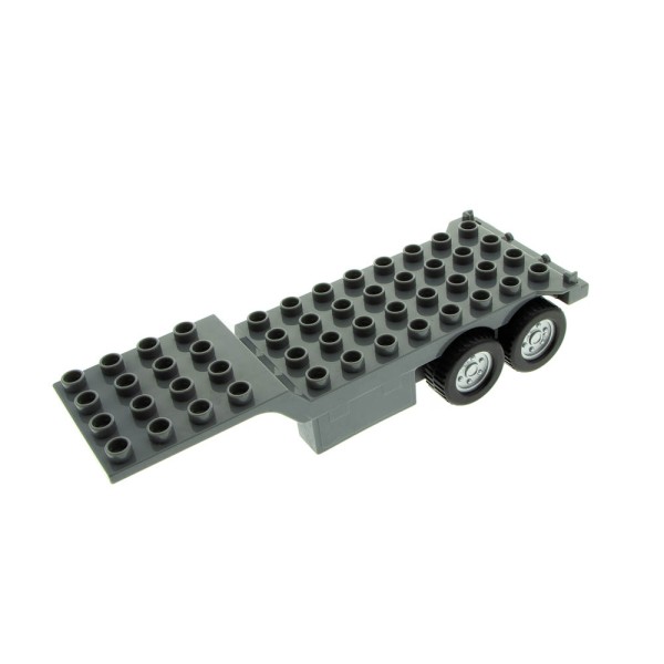 1x Lego Duplo LKW Auflieger dunkel grau 4x12 Sattelzug Baustelle 5684 48123c01