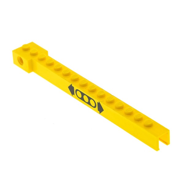 1x Lego Kran Arm gelb Ausleger 15 bedruckt 16L 2x16x1 6361 2350dpb01