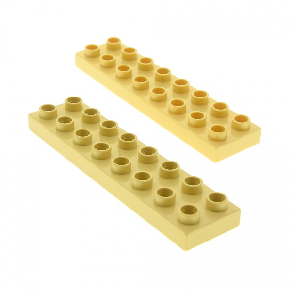 2x Lego Duplo Bau Platte 2x8 beige Stein Set 5635 6157 5544 4183797 44524