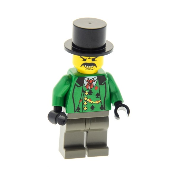 1x Lego Figur Bandit 3 grün grau Zylinder Western Cowboy 6769 6762 ww010