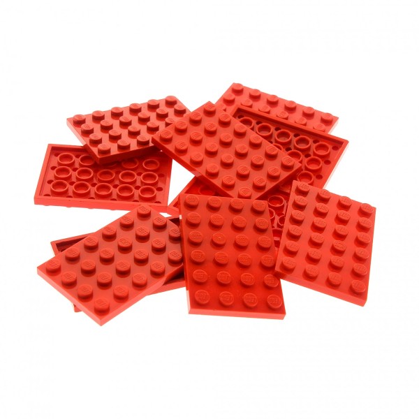 LEGO 10 x Platte 4x6 rot red basic plate 3032 303221 