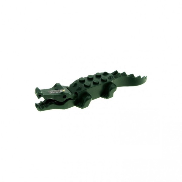 1x Lego Tier Krokodil dunkel grün 8 Zähne Sticker Alligator 6028 6026c01pb01