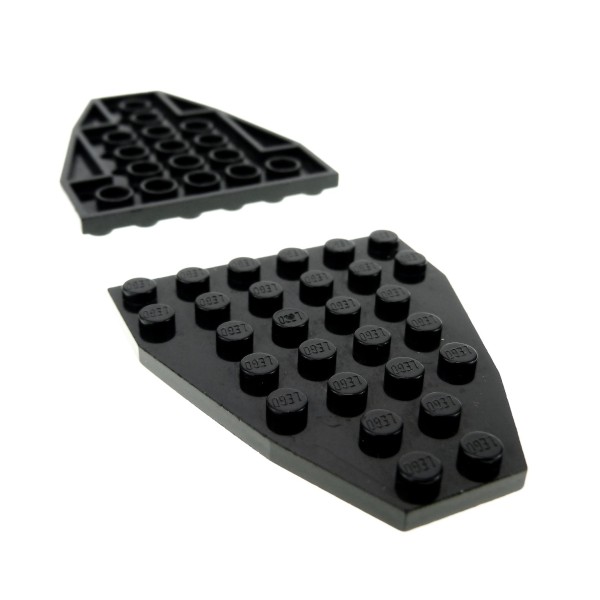 2x Lego Keil Bau Platte 7x6 schwarz Flügel Tragfläche Boot Bug Schiff 2625