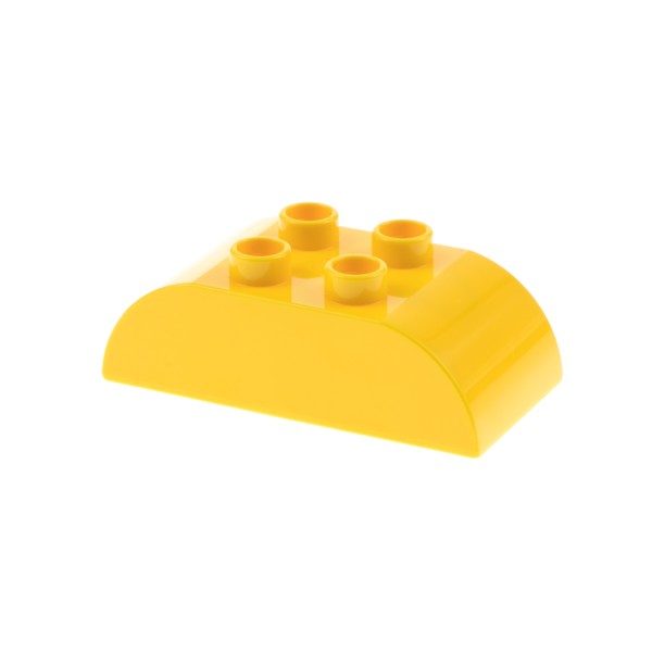 1x Lego Duplo Basic Bau Stein gelb 2x4 Dachstein gewölbt rund 6099784 98223