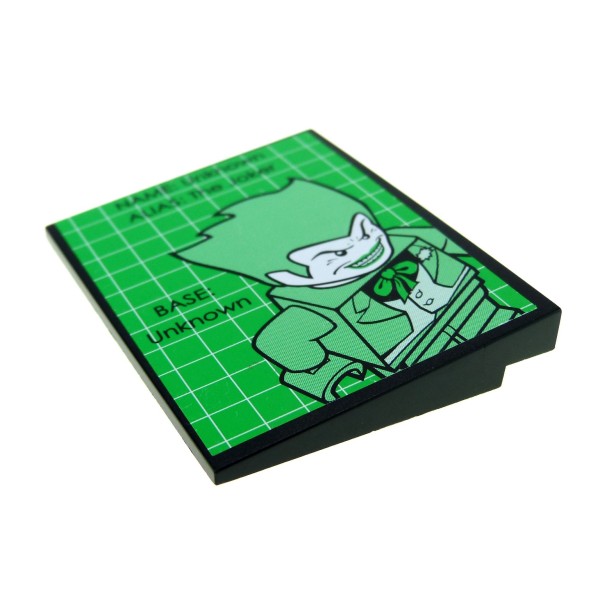1 x Lego System Dach Stein schwarz 6 x 8 10° Aufkleber Batman Joker grün Dach Rampe Schräg Fliese Platte 7783 4515pb020