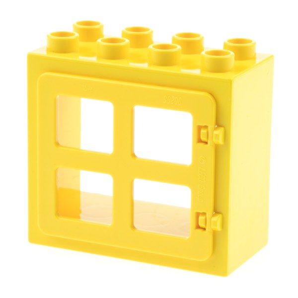 1x Lego Duplo Fenster Rahmen klein 2x4x3 gelb Tür 1x4x3 gelb 90265 61649