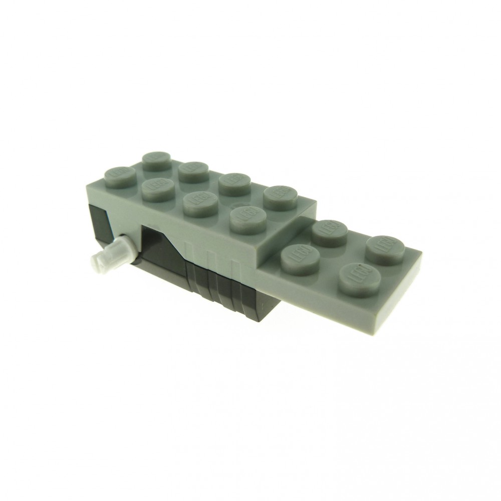 1 x Lego System Rückzieh Motor schwarz alt-hell grau 6 x 2 x 1 1//3 Aufziehmotor