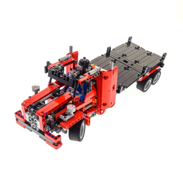 1 x Lego Technic Set Modell 8109 Flatbed Truck Service Wagen rot schwarz Auto Technik mit Powerfunktion geprüft incomplete unvollständig