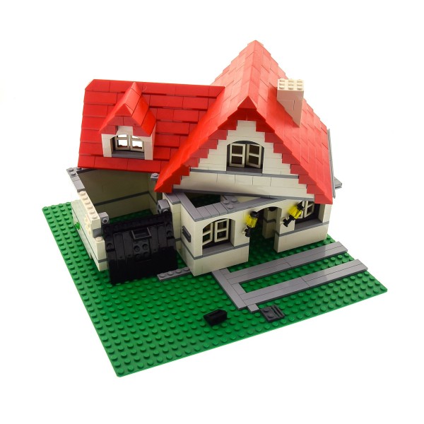 1 x Lego System Set Modell Building 4956 House Haus Gebäude Dach rot weiss (3in1) incomplete unvollständig 