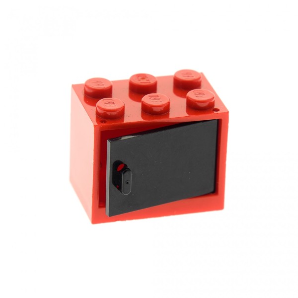 1x Lego Schrank rot 2x3x2 Tür schwarz Kiste Box Container 4533 4532a