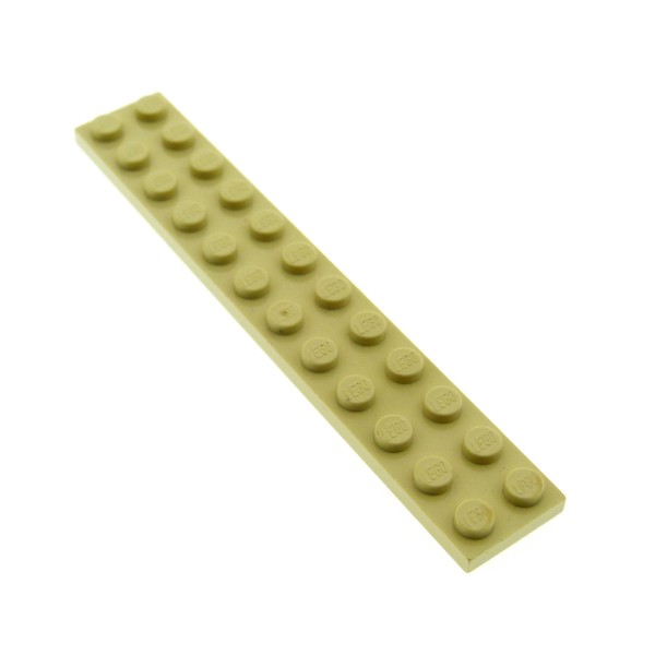 1 x Lego System Leiste Basic Bau Platte Stein beige tan 2 x 12 für Set 2879 7572 8295 4851 5909 2445