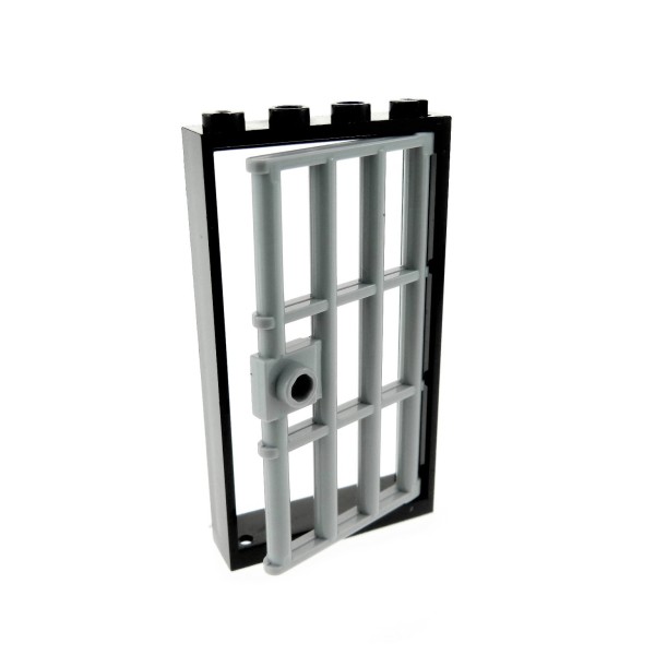 mit Gittereinsatz hellgrau 1x4x6 Rahmen schwarz LEGO® Gefängnis Tür 