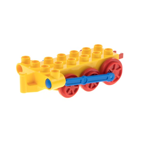 1x Lego Duplo Schiebe Zug Lok Unterbau gelb rot blau mit Steg Eisenbahn 4580c07