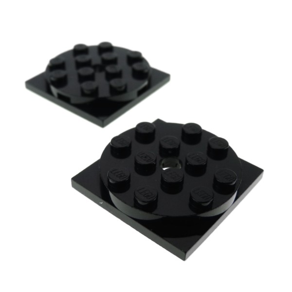 2x Lego Drehteller 4x4 Platte schwarz Rundplatte Stein flach 61485 60474c01
