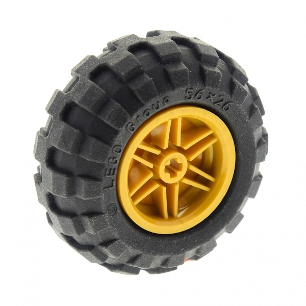1x Lego Technic Rad 56x26 Felge perl gold 30.4x20 Ballon Reifen 55376 56145c02