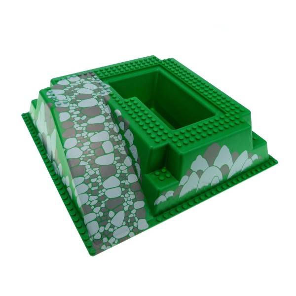 1x Lego 3D Bau Platte B-Ware beschädigt grün grau 32x32x6 Rampe 2552px6