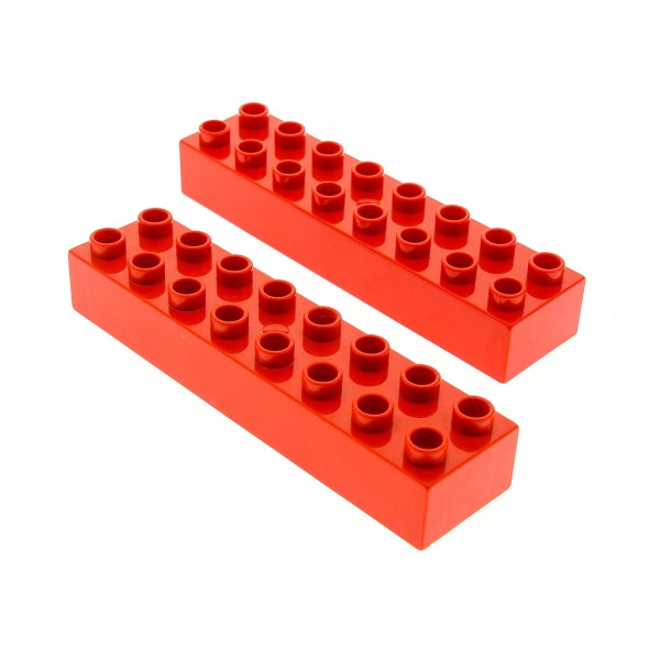 2x Lego Duplo Bau Stein 2x8 rot 4665 9077 4968 4689 9134 4291879 4199