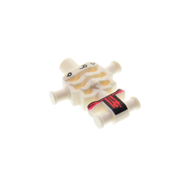 1 x Lego System Figur Torso Oberkörper Ninjago Skelett weiss Lendenschutz schwarz rot 2521 njo014 njo019 4602984 93060pb04