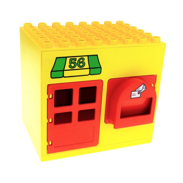 1x Lego Duplo Gebäude Post 6x8x6 gelb rot Nr. 56 2230pb02c01 2208 2205 2204pb02
