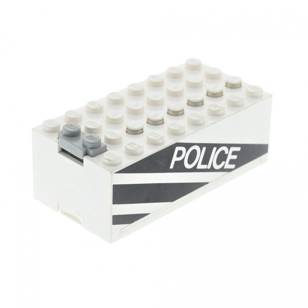 1x Lego Elektrik Batteriekasten 9V 8x4 weiß Box Police geprüft 4760c01pb01