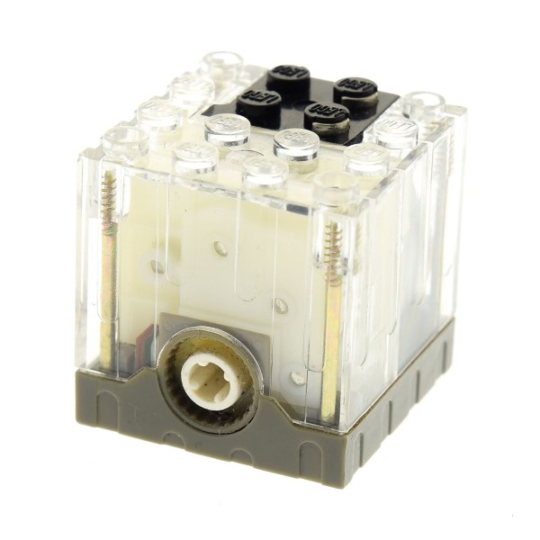 1x Lego Elektrik Motor 9V 4x4x3 1/3 B-Ware DEFEKT transparent weiß grau 47154c01