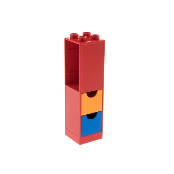 1x Lego Duplo Möbel Regal 2x2x6 rot Schublade blau orange 6471 4164492 6462