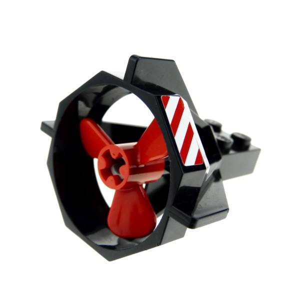 1x Lego Propeller Gehäuse schwarz U-Boot Antrieb Schraube rot Sticker 6040 6041