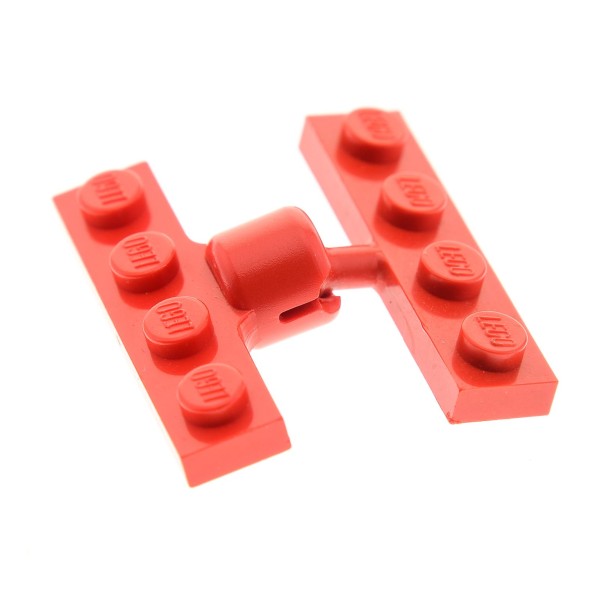 1 x Lego System Kupplung Sockel rot 1x4 mit 2 Kerben und Platte mit Kugel Gelenk Verbinder Auto Feuerwehr Anhänger 3184 3183a