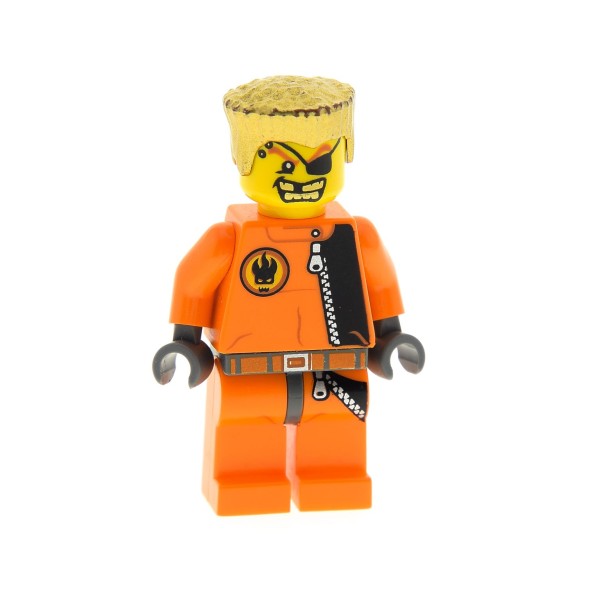 1 x Lego System Figur Mann Agents Gold Tooth Gold Zahn Torso orange Augen Klappe Logo Haare gold 8967 8630 973pb0486c01 agt007