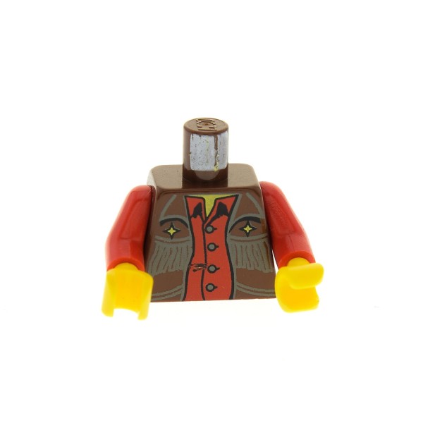 1 x Lego System Figur Torso Oberkörper Western Cowboy Torso bedruckt Weste Arme rot Hände gelb ww012 Set 6762 6769 973px53c01