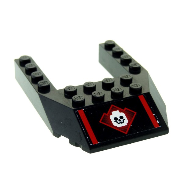 1 x Lego System Cockpit schwarz 6x8 mit Ogel Kopf Logo rot weiss Keil Schräg Dach Fassaden Stein 32084pb003