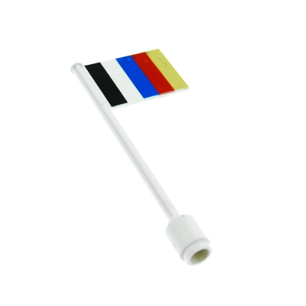 1x Lego Fahne Fahnenmast bedruckt Streifen schwarz weiß blau rot gelb 3596p01