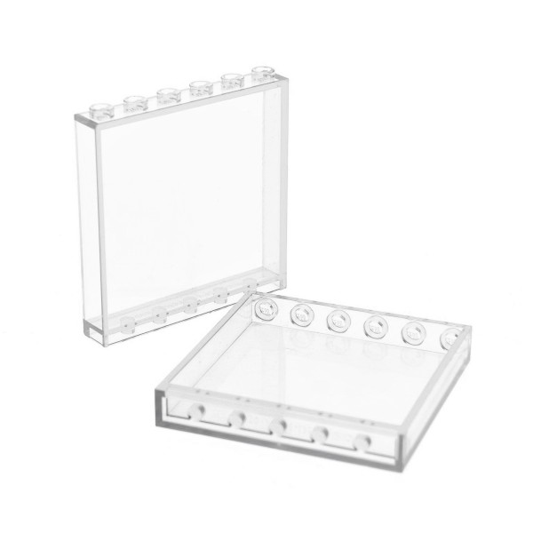 2x Lego Panele 1x6x5 transparent weiß Fenster 4504229 59349 59350 35286