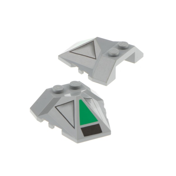 2x Lego Dach Stein 4x4x1 neu-hell grau Keil schräg Pyramide Star Wars 47757pb02