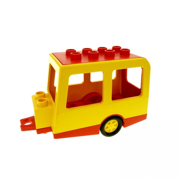 1 x Lego Duplo Wohnwagen rot gelb Camping Caravan Schiebe Dach 2251 2250c01