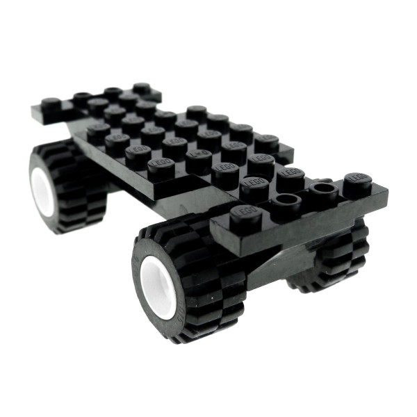 1x Lego Fahrgestell 4x10x1 schwarz Rad weiß Auto Chassis 6014ac01 4113812 30235