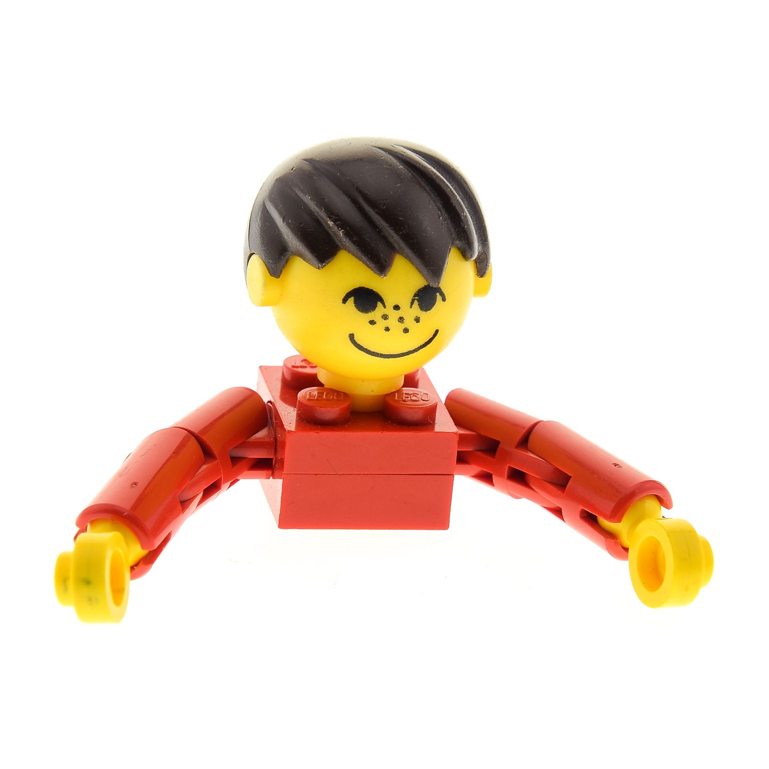 1x Lego Homemaker Großkopf Figur Mann Junge schwarz rot Sommersprossen 685px3c01 