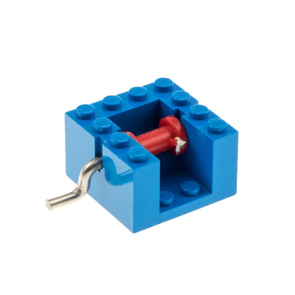1x Lego Seilwinde 4x4x2 blau Seil Trommel rot Kurbel Metall Griff Winde bb0067