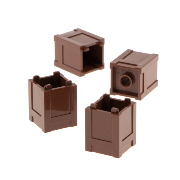 4x Lego Container 2x2x2 rot braun eckig Kiste Truhe Behälter Tonne 4520638 61780