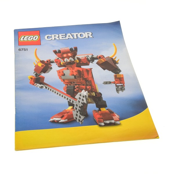 1x Lego Bauanleitung A4 Heft 3 Creator Feuerlegende Fantasie Wesen 6751