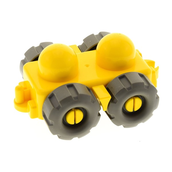1x Lego Duplo Primo Auto Wagen Anhänger gelb Räder Profil Baby Set 3699 45205