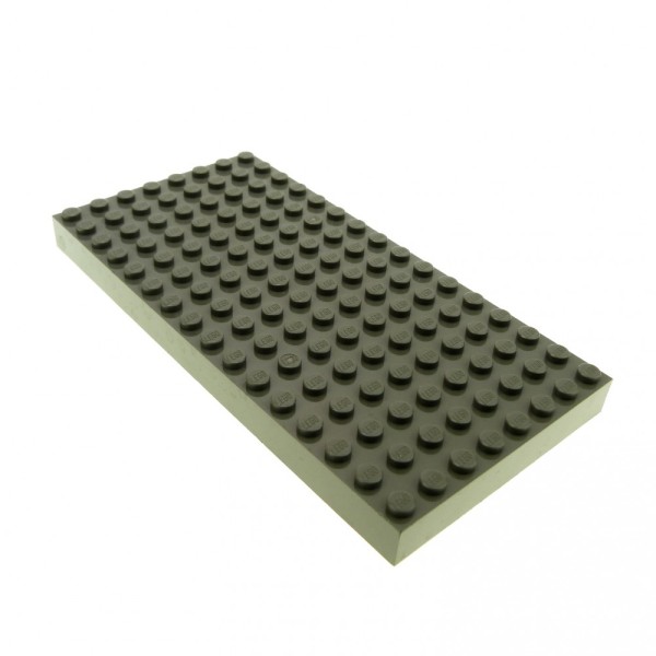 1x Lego Bau Platte 16x8 alt-dunkel grau Grundplatte Burg 44041 4181114 4204