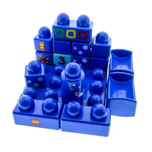 1 x Lego Duplo Primo B-Ware abgenutzt Spiel Set Bau Steine Platte blau 4x4 Baustein grosse Noppen Bett Baby 31000 31001 31139 31641 31013