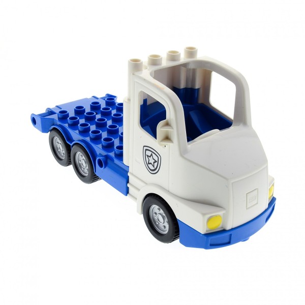 1x Lego Duplo Fahrzeug LKW weiß blau Polizei Truck 5680 4610615 87700c04pb01