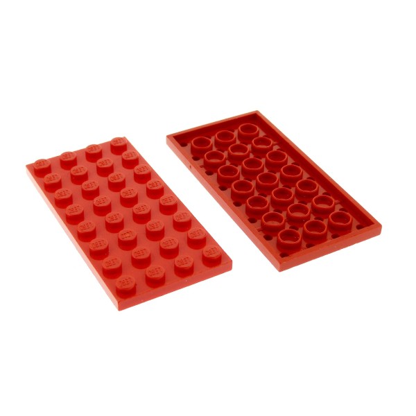 2 x Lego System Bau Platte 4x8 rot 4 x 8 Noppen 7140 6092 3683 1056 4030 75913 398 3035