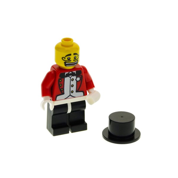 1x Lego Figur Minifiguren Serie 2 Zirkus Direktor rot Zylinder col019