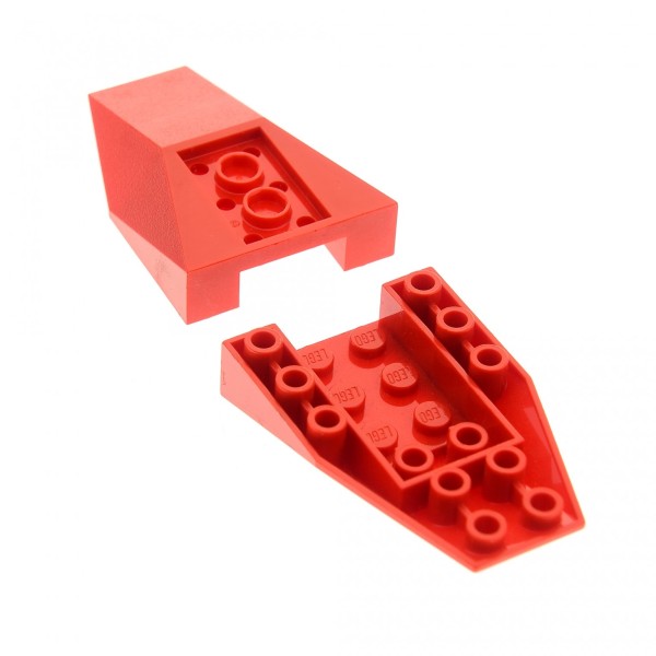2x Lego Keilstein rot 6x4 Schräg Stein Rumpf Cockpit Unterteil 4856a