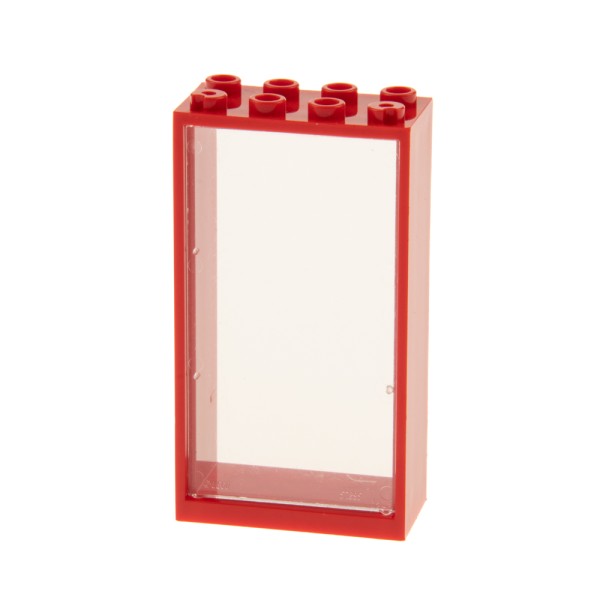 1x Lego Tür Rahmen 2x4x6 rot Scheibe transparent weiß Türblatt Haus 57895 60599